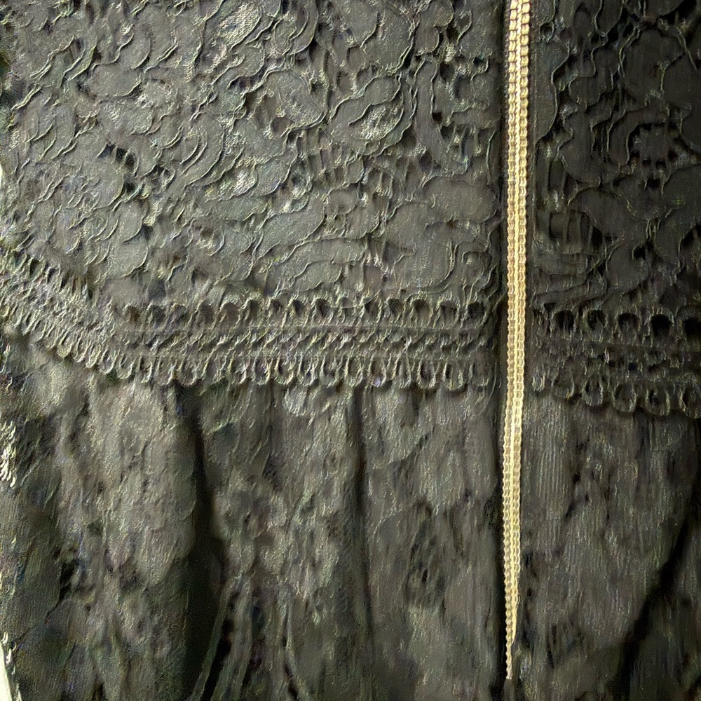 White House Black Market Tailored Lined Black Lace Sleeveless Top with Back Zip - Picture 6 of 6